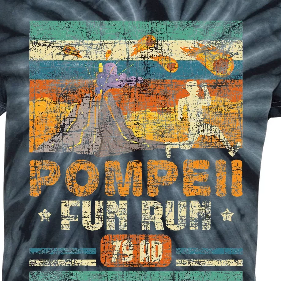 Pompeii Fun Run Geography Volcanologist Volcanology Kids Tie-Dye T-Shirt