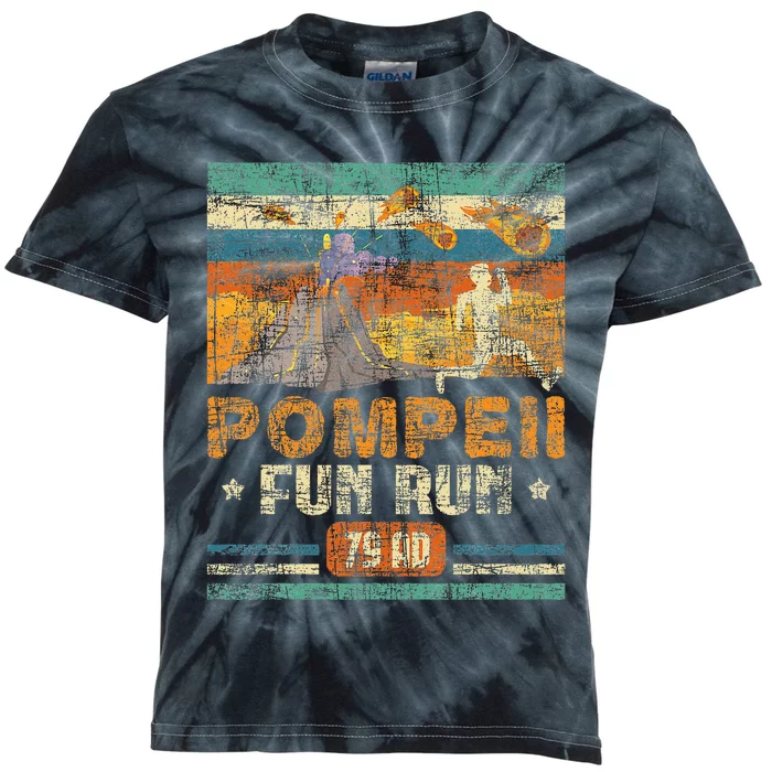 Pompeii Fun Run Geography Volcanologist Volcanology Kids Tie-Dye T-Shirt