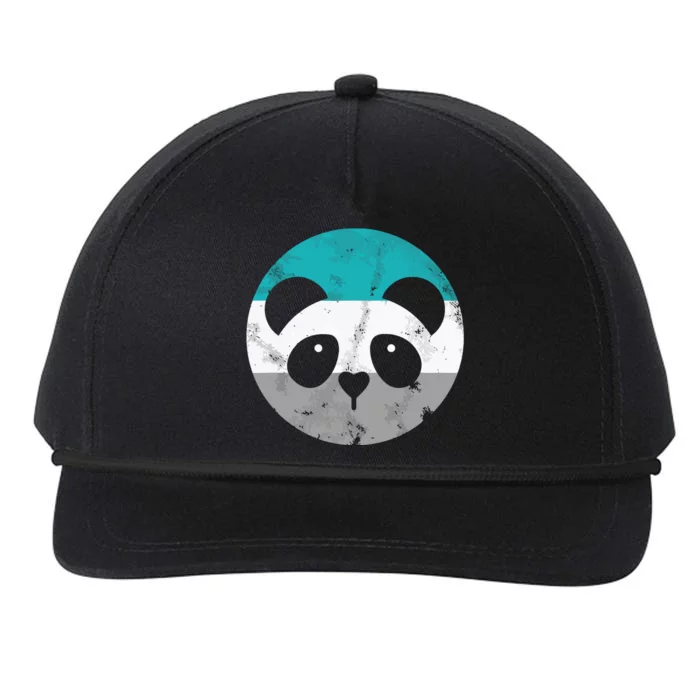 Panda Face Retro Gift Snapback Five-Panel Rope Hat