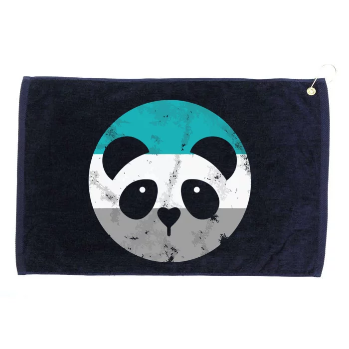 Panda Face Retro Gift Grommeted Golf Towel