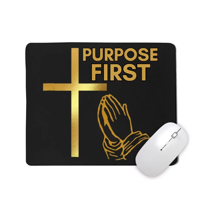 Purpose First Redeemed Cross Nails Christian Mousepad