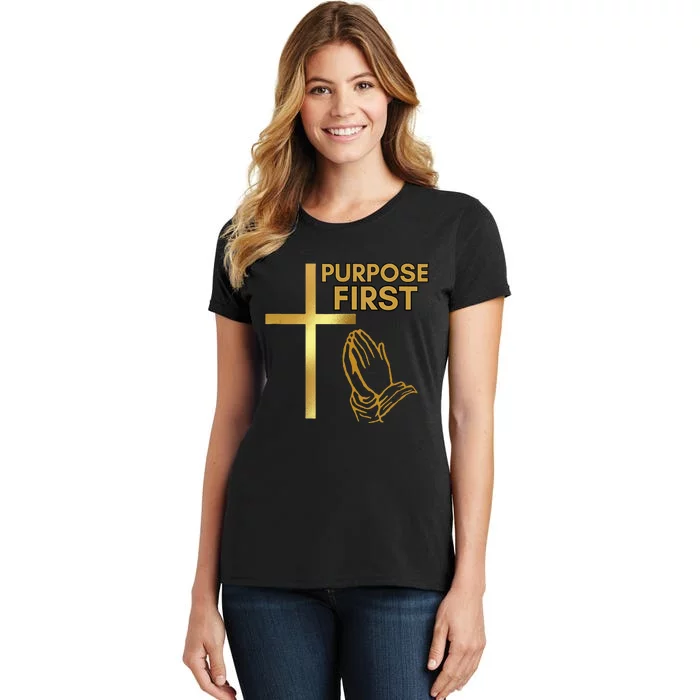 Purpose First Redeemed Cross Nails Christian Women's T-Shirt