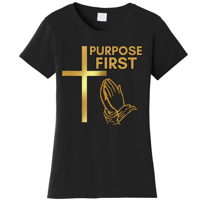 Purpose First Redeemed Cross Nails Christian Women's T-Shirt