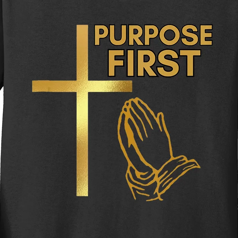 Purpose First Redeemed Cross Nails Christian Kids Long Sleeve Shirt