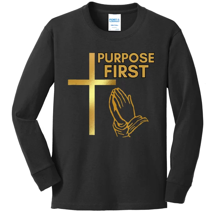 Purpose First Redeemed Cross Nails Christian Kids Long Sleeve Shirt