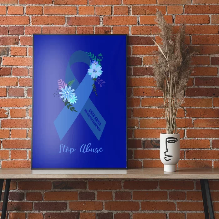 Ph Floral Ribbon Abuse Awareness Month Great Gift Poster