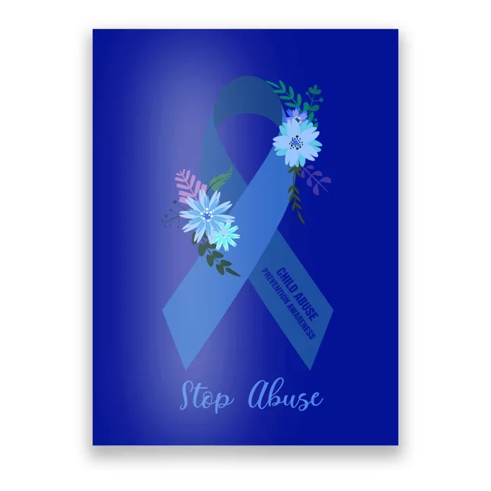 Ph Floral Ribbon Abuse Awareness Month Great Gift Poster