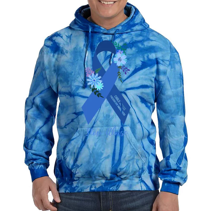 Ph Floral Ribbon Abuse Awareness Month Great Gift Tie Dye Hoodie