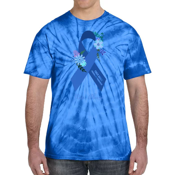 Ph Floral Ribbon Abuse Awareness Month Great Gift Tie-Dye T-Shirt