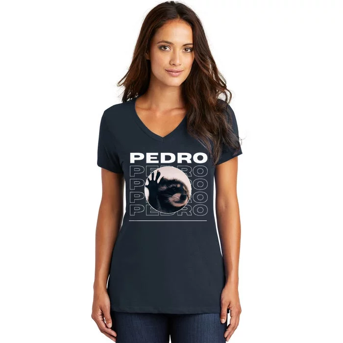 Pedro Funny Raccoon Dancing Meme Women's V-Neck T-Shirt