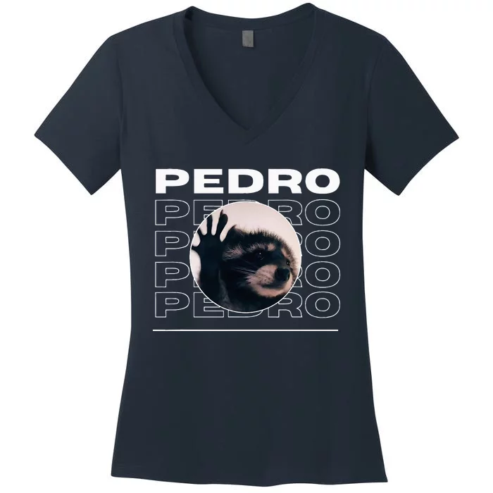 Pedro Funny Raccoon Dancing Meme Women's V-Neck T-Shirt