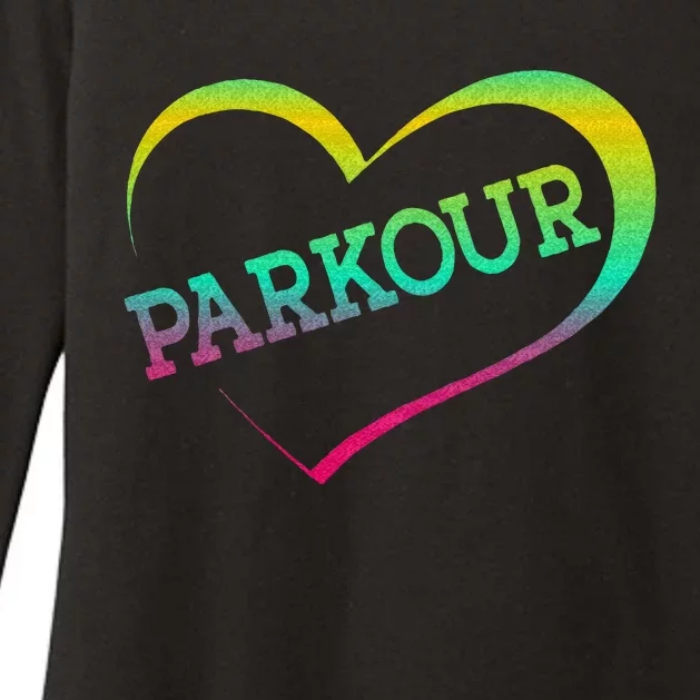 Parkour Free Running Traceur Girl Watercolor Heart Parkour Womens CVC Long Sleeve Shirt