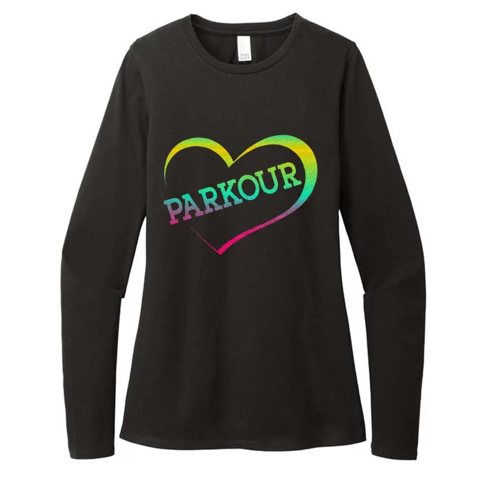 Parkour Free Running Traceur Girl Watercolor Heart Parkour Womens CVC Long Sleeve Shirt