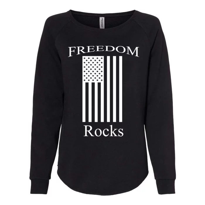 Patriotic Freedom Rocks Flag Concert Gear Gift Womens California Wash Sweatshirt