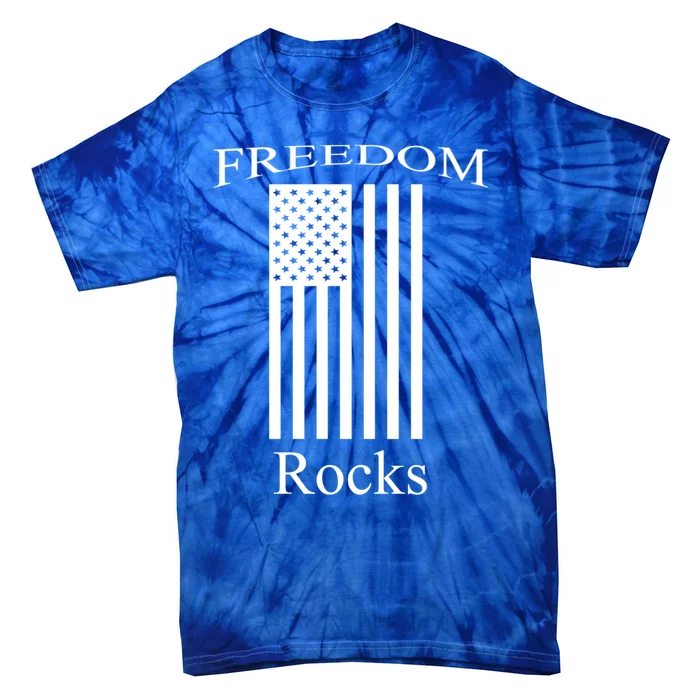 Patriotic Freedom Rocks Flag Concert Gear Gift Tie-Dye T-Shirt