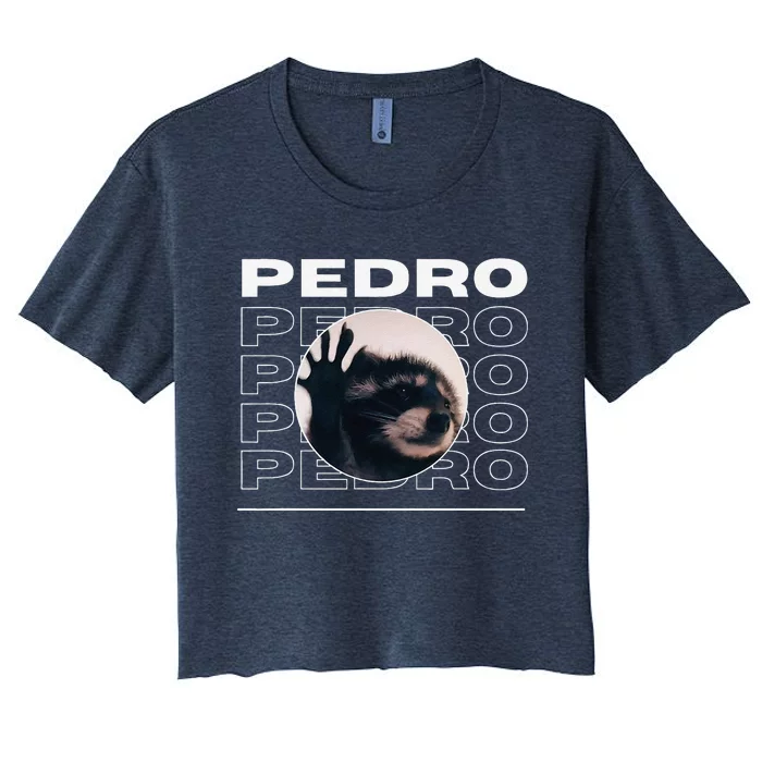 Pedro Funny Raccoon Dancing Meme Women's Crop Top Tee