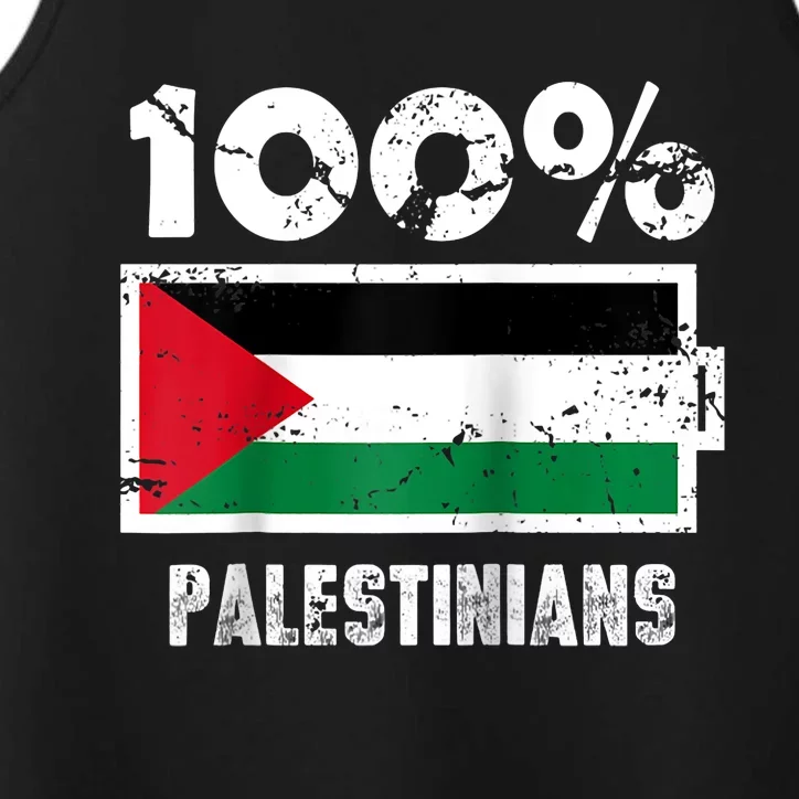 Palestine Flag Support | 100% Palestinians Battery Power Performance Tank