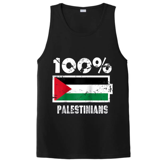 Palestine Flag Support | 100% Palestinians Battery Power Performance Tank