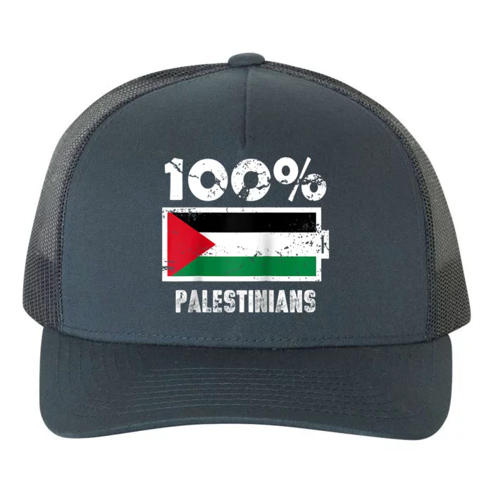 Palestine Flag Support | 100% Palestinians Battery Power Yupoong Adult 5-Panel Trucker Hat