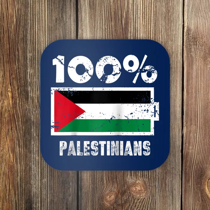 Palestine Flag Support | 100% Palestinians Battery Power Coaster