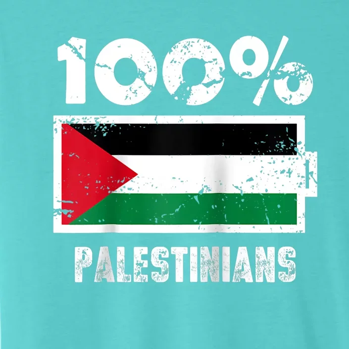 Palestine Flag Support | 100% Palestinians Battery Power ChromaSoft Performance T-Shirt