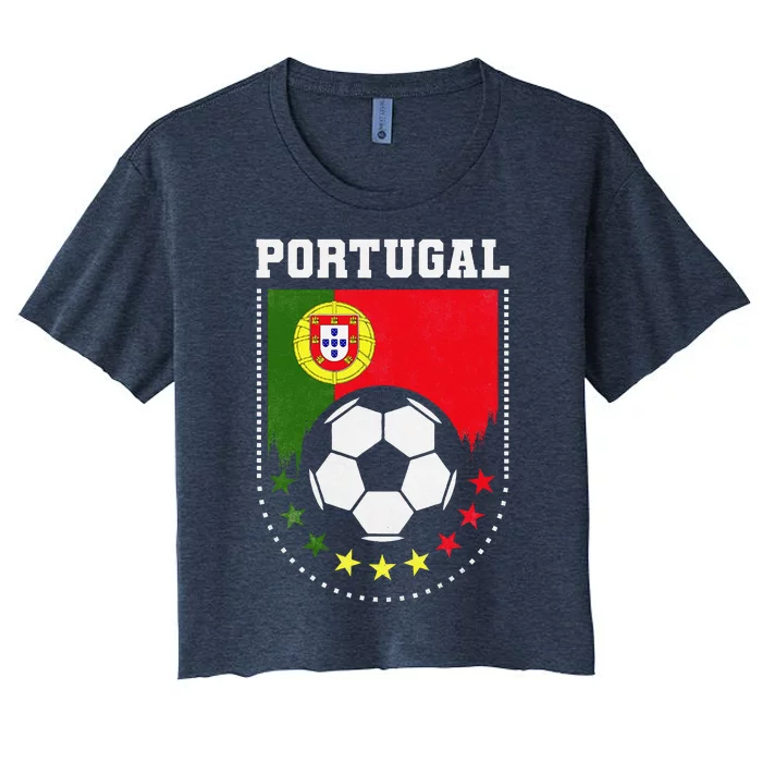 Portugal Flag Soccer Fan Women's Crop Top Tee