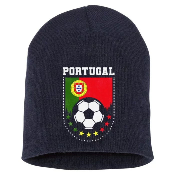 Portugal Flag Soccer Fan Short Acrylic Beanie