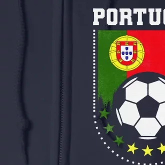 Portugal Flag Soccer Fan Full Zip Hoodie