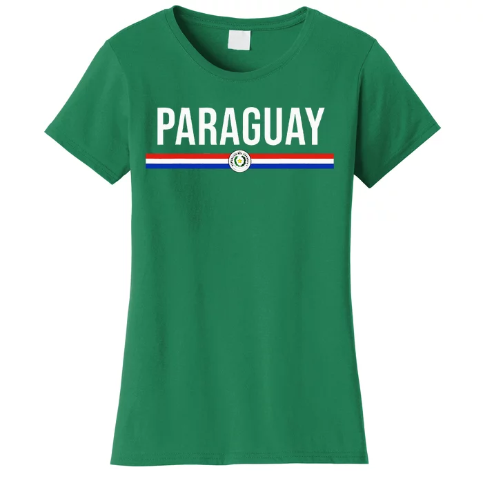 Paraguay Flag Sports Soccer Football Athletic Jersey Top Women's T-Shirt