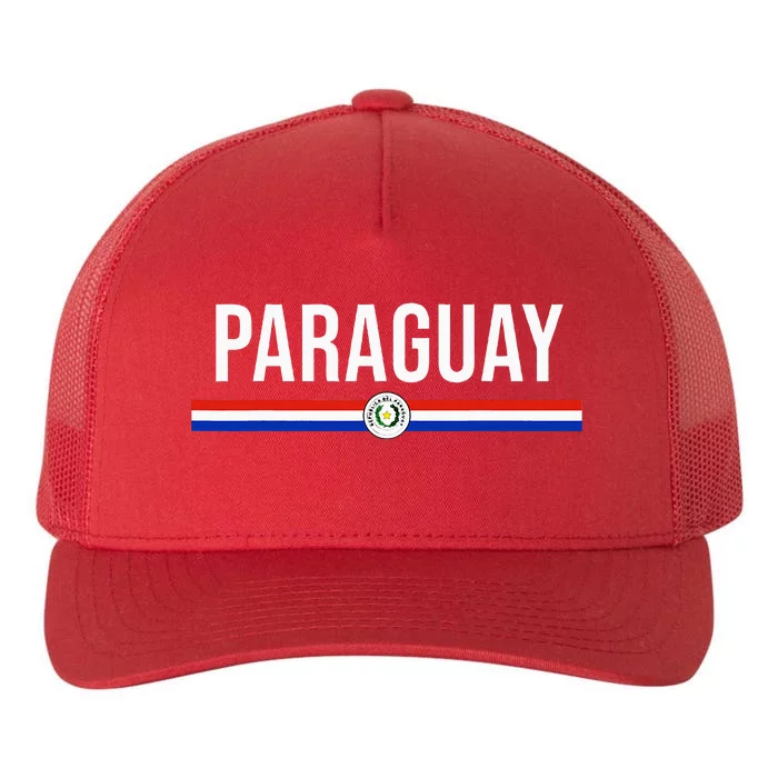 Paraguay Flag Sports Soccer Football Athletic Jersey Top Yupoong Adult 5-Panel Trucker Hat