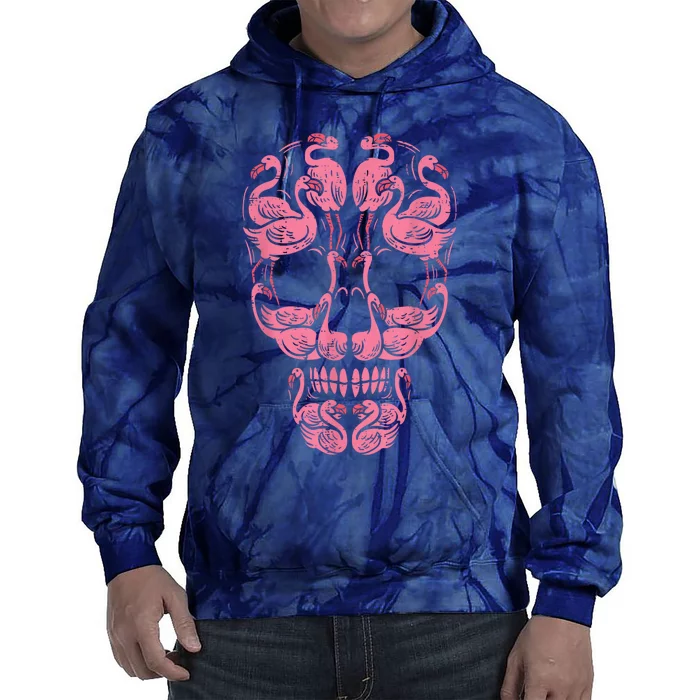 Pink Flamingo Skull Breast Cancer Awareness Halloween Wo Tie Dye Hoodie