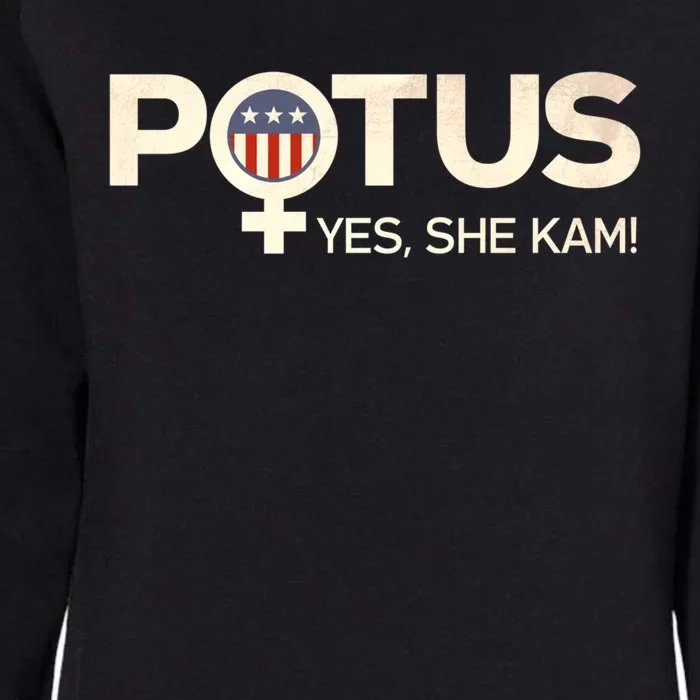 Potus Female Symbol Yes She Kam Harris For President Cute Gift Womens California Wash Sweatshirt