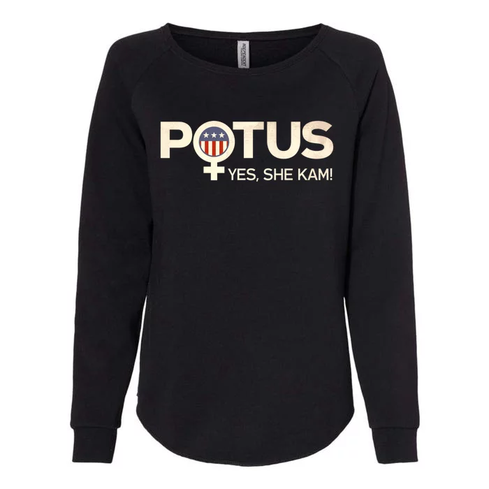 Potus Female Symbol Yes She Kam Harris For President Cute Gift Womens California Wash Sweatshirt