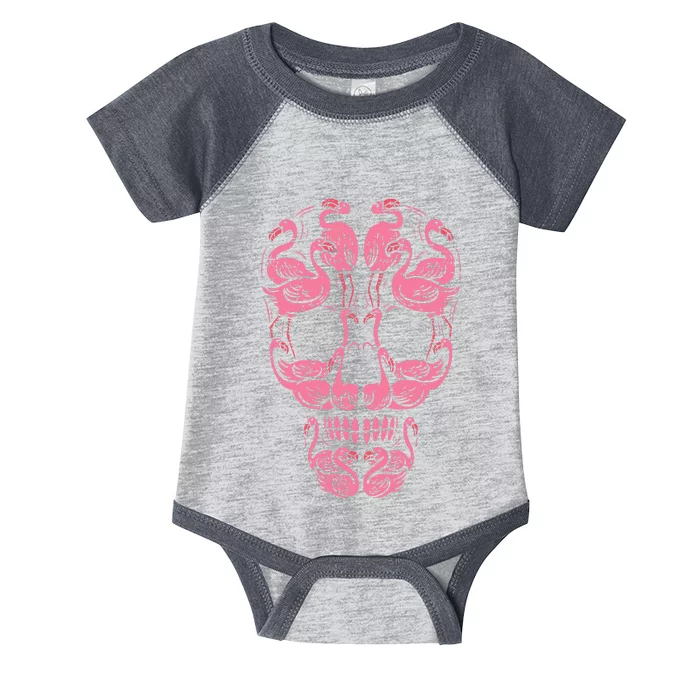 Pink Flamingo Skull Breast Cancer Awareness Halloween Women Infant Baby Jersey Bodysuit