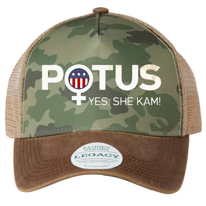 Potus Female Symbol Yes She Kam Harris For President Legacy Tie Dye Trucker Hat