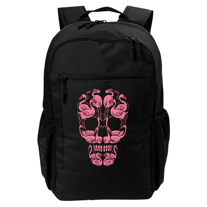 Pink Flamingo Skull Breast Cancer Awareness Halloween Women Daily Commute Backpack