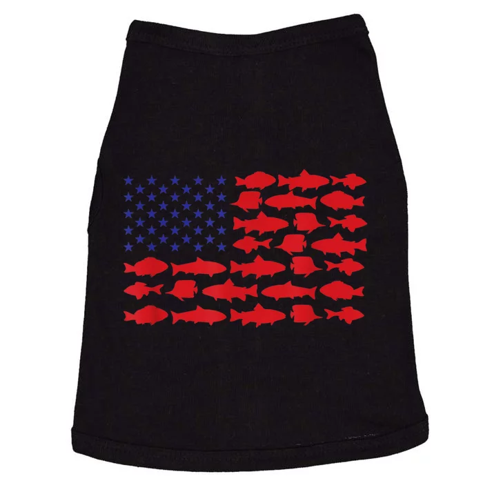 Patriotic Fisher Saltwaters Fish Saltwater Men American Flag Doggie Tank