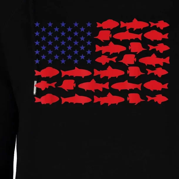 Patriotic Fisher Saltwaters Fish Saltwater Men American Flag Womens Funnel Neck Pullover Hood