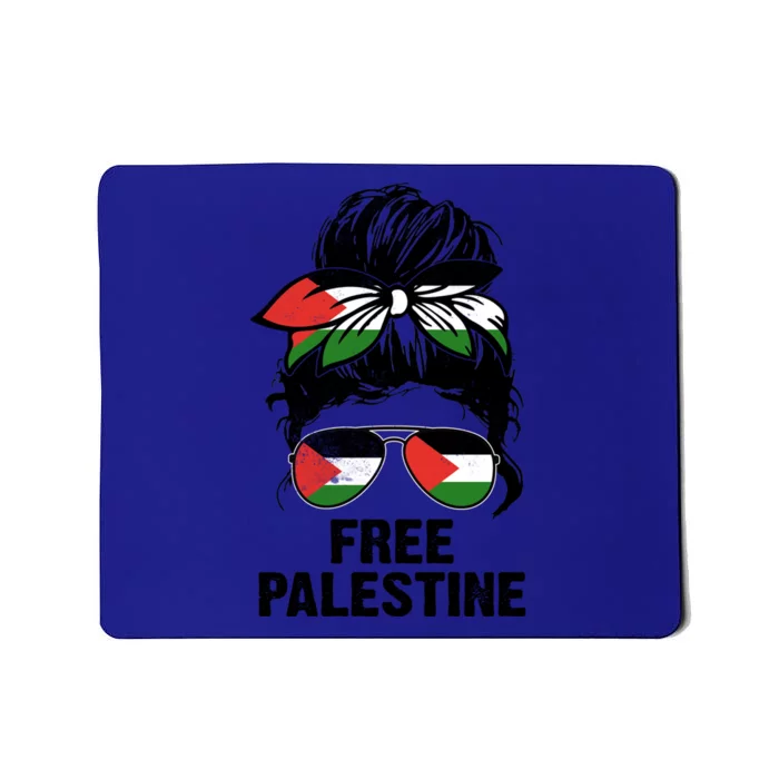 Palestine Free Save Gaza Strip End Messy Hair Bun Flag Cute Gift Mousepad