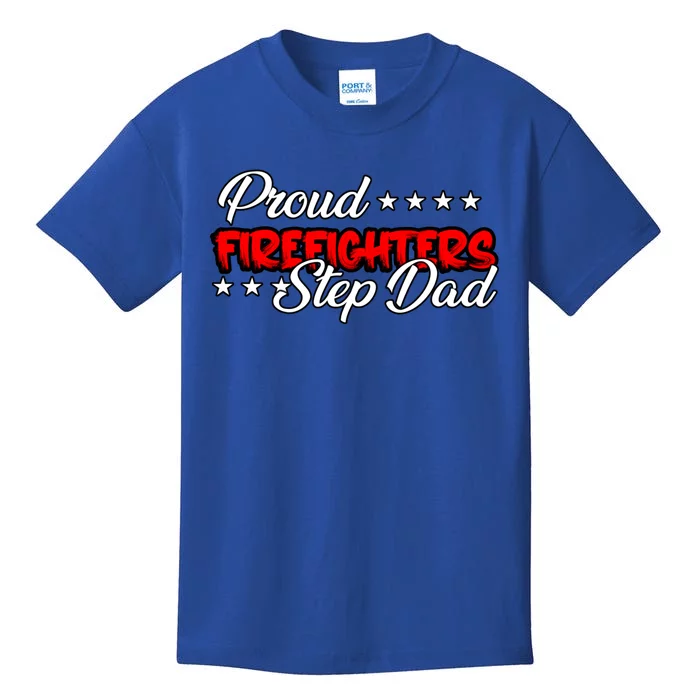 Proud Firefighters Step Dad Gift Kids T-Shirt