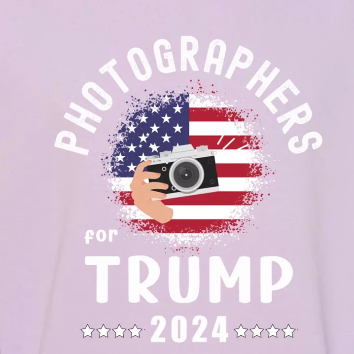 Photographers For Trump 2024 American Flag Vote Trump Cool Gift Garment-Dyed Sweatshirt