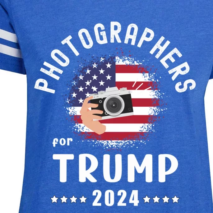 Photographers For Trump 2024 American Flag Vote Trump Cool Gift Enza Ladies Jersey Football T-Shirt