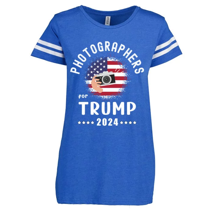 Photographers For Trump 2024 American Flag Vote Trump Cool Gift Enza Ladies Jersey Football T-Shirt