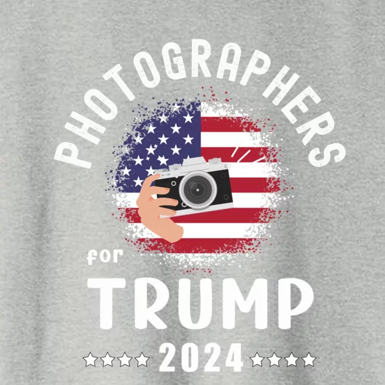 Photographers For Trump 2024 American Flag Vote Trump Cool Gift Women's Crop Top Tee