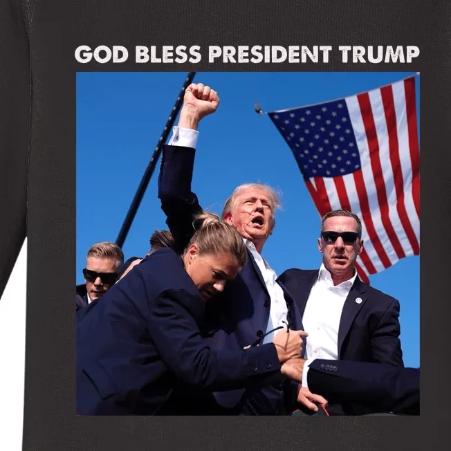 Pray For Trump Donald Trump Statement Trump Shooter Baby Long Sleeve Bodysuit