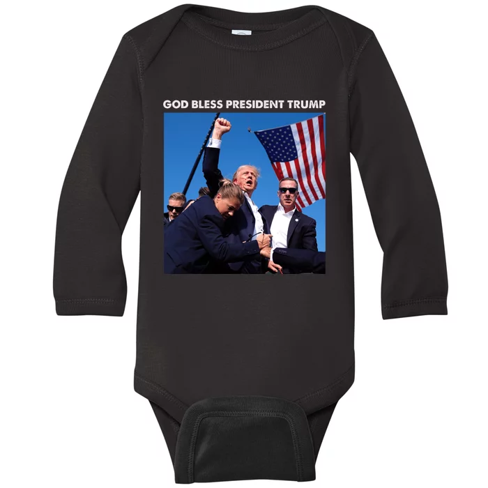 Pray For Trump Donald Trump Statement Trump Shooter Baby Long Sleeve Bodysuit