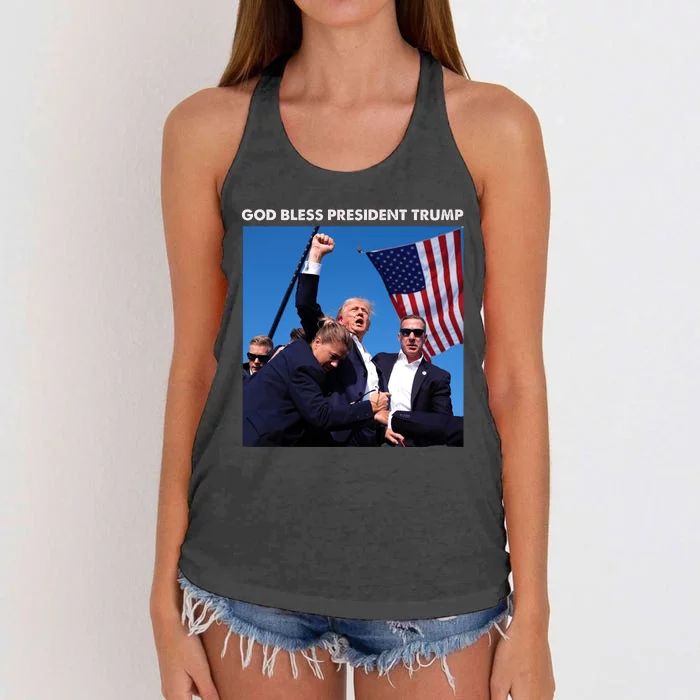 Pray For Trump Donald Trump Statement Trump Shooter Women's Knotted Racerback Tank