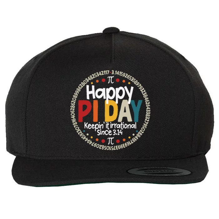 Pi For Teacher Vintage 3.14 Pi Digits Happy Pi Day Wool Snapback Cap