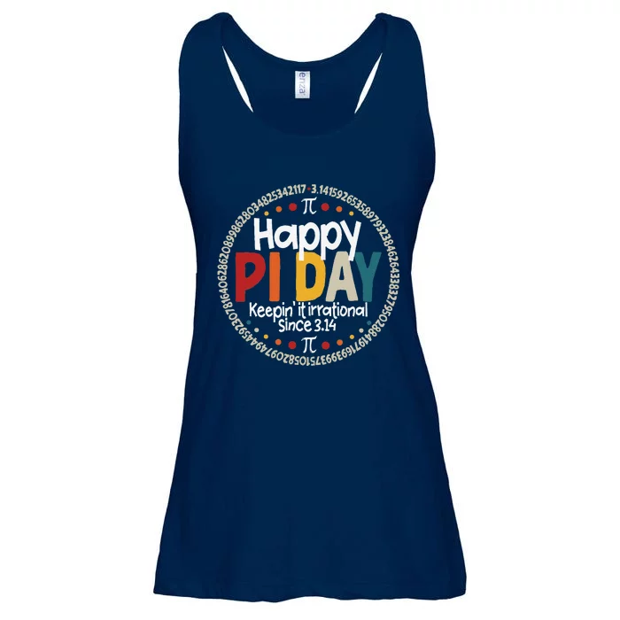 Pi For Teacher Vintage 3.14 Pi Digits Happy Pi Day Ladies Essential Flowy Tank