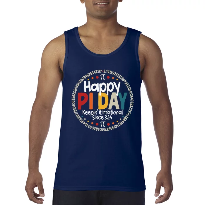 Pi For Teacher Vintage 3.14 Pi Digits Happy Pi Day Tank Top